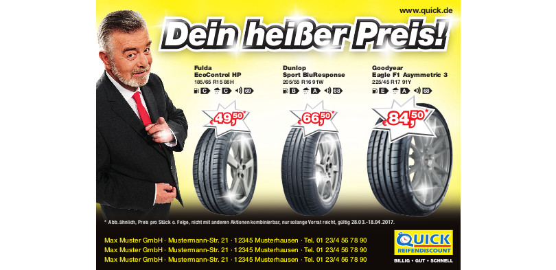 Harry Wijnvoord – Quick Reifendiscount – „Dein heißer Preis!“