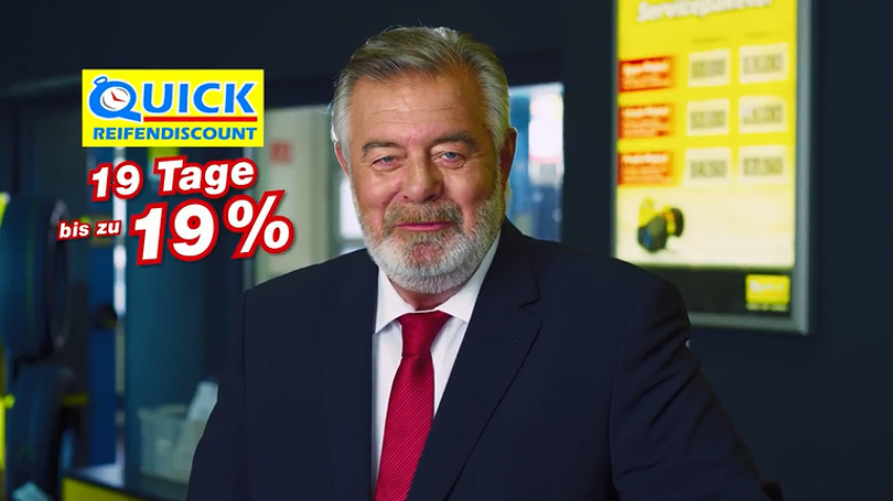 Harry Wijnvoord – Quick Reifendiscount – „19 Tage bis zu 19%“