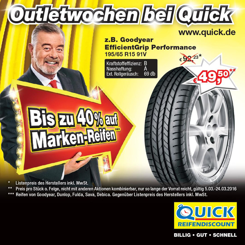 Harry Wijnvoord – Quick Reifendiscount – Master „Outletwochen“