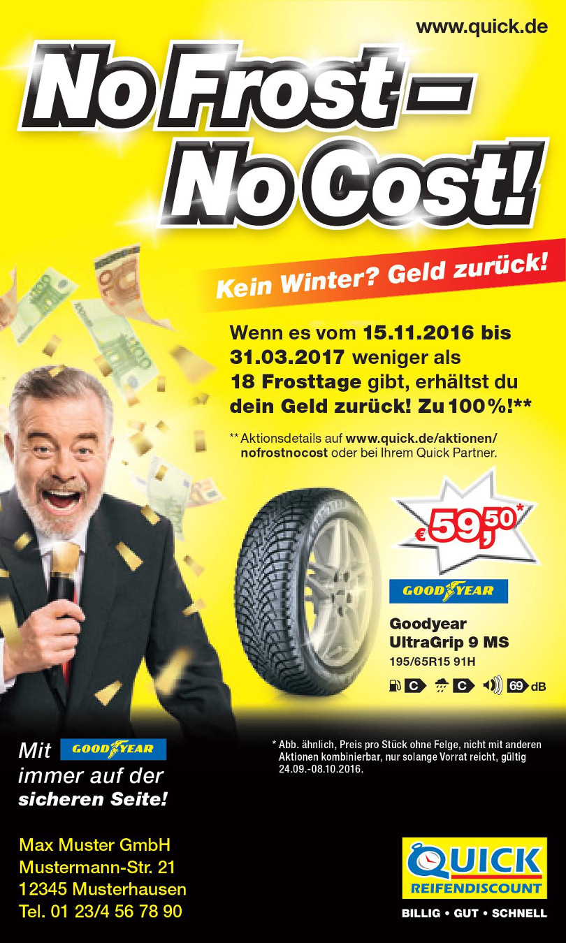 Harry Wijnvoord – Quick Reifendiscount – „No Frost – No Cost!“ – Anzeige 2