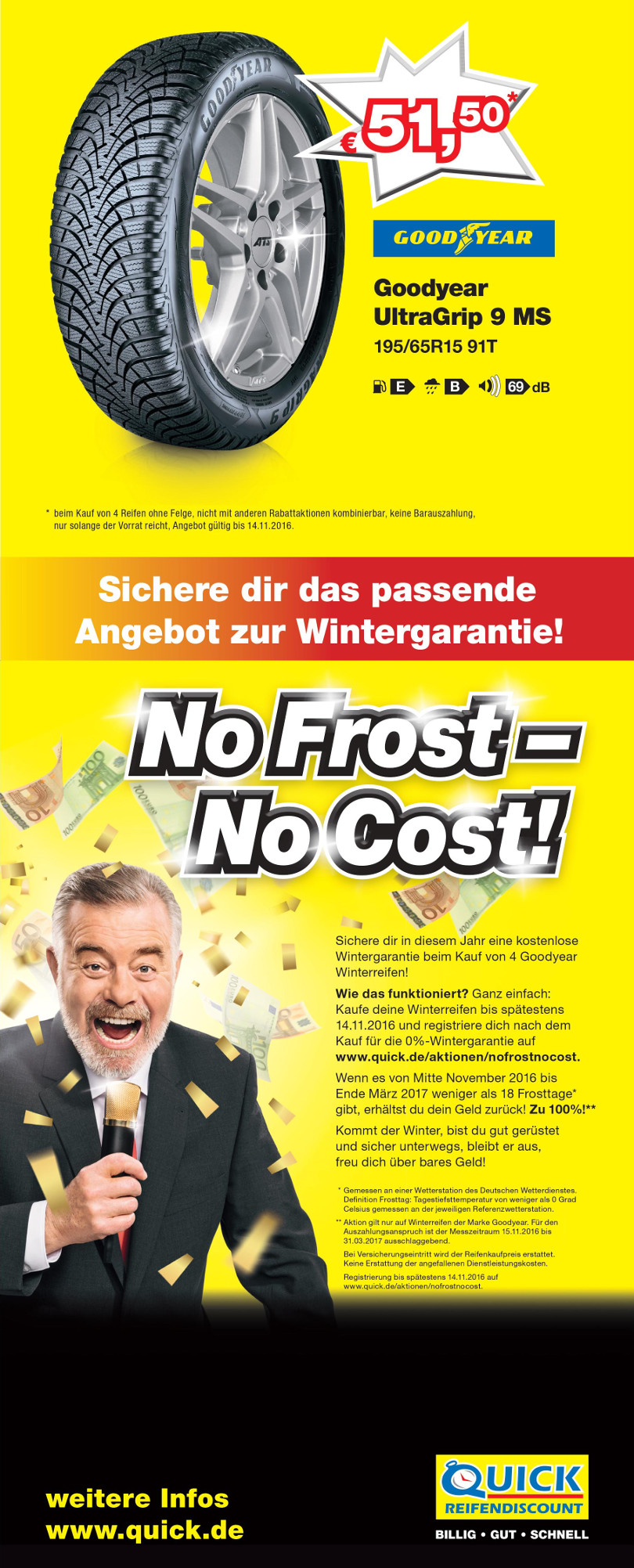 Harry Wijnvoord – Quick Reifendiscount – „No Frost – No Cost!“ – Mailing Herbst 1