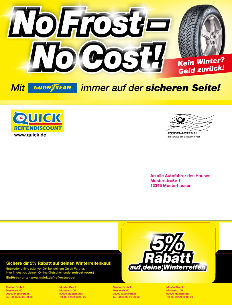 Harry Wijnvoord – Quick Reifendiscount – „No Frost – No Cost!“ – Mailing Multichannel 1